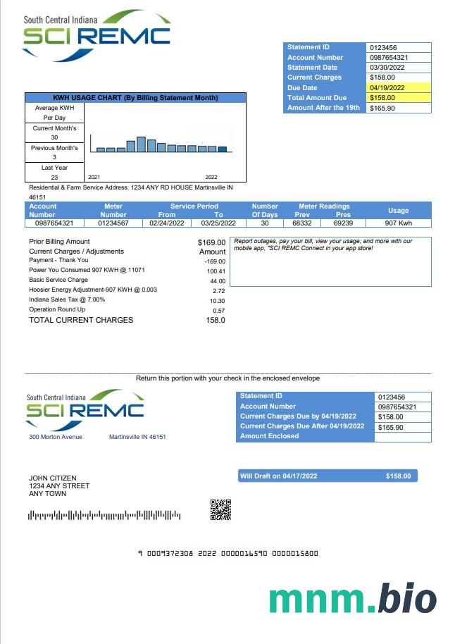 USA Indiana SCI REMC rachunek za media szablon w formacie Word i PDF